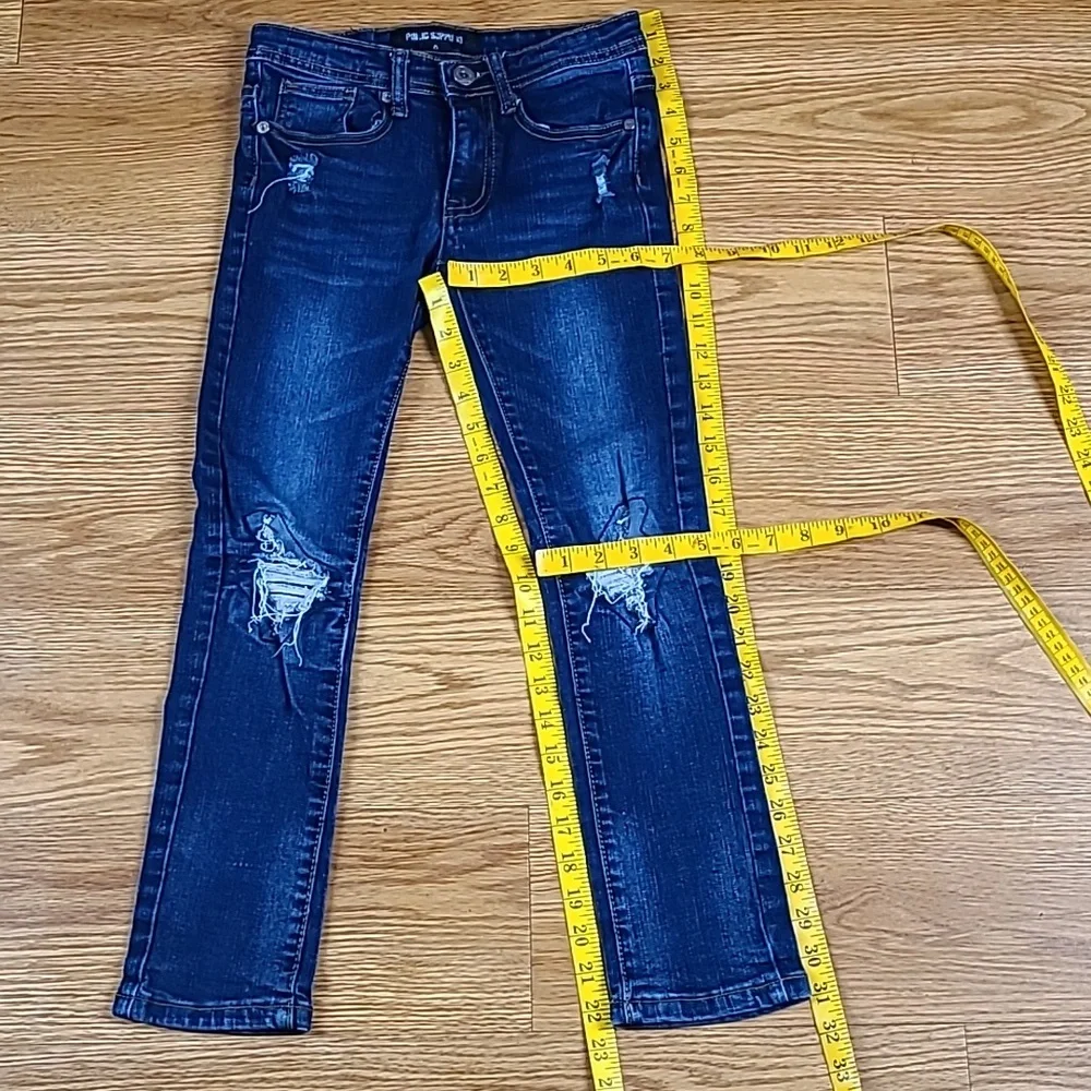 PUBLIC SUPPLY CO. GIRLS KIDS SIZE 8 SKINNY DISTRESSED PRE-OWNED BLUE JEANS